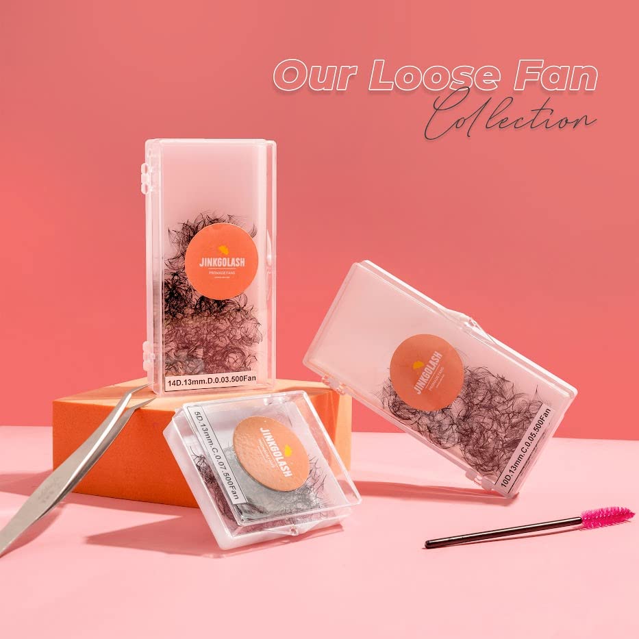 Vista 7 de 500 extensiones de pestañas Promade de 3D a 16D, abanicos de pestañas sueltas de 0.03/0.05/0.003 in, pestañas rizadas C D, longitud de 0.31-0.63