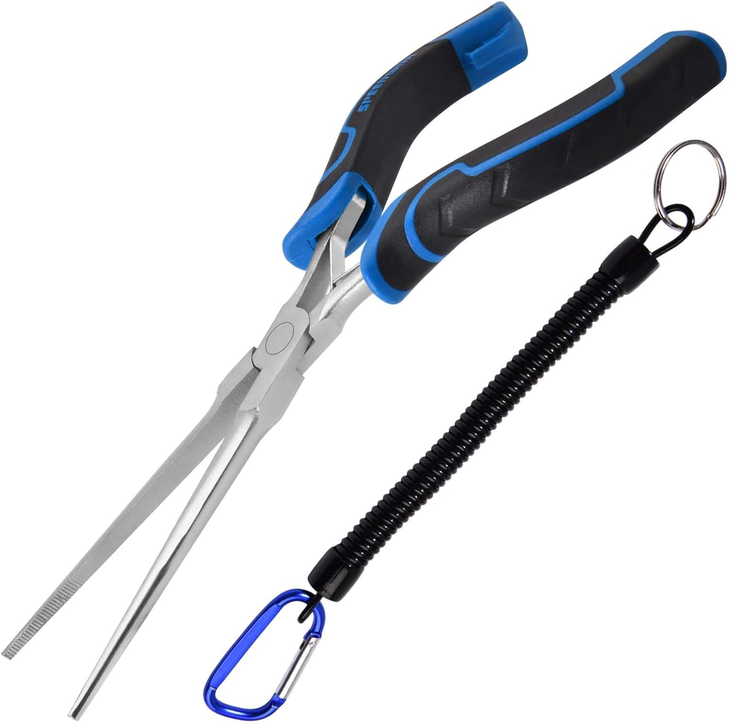 SPEEDWOX 7-Inch Mini Long Needle Nose Pliers with Comfort Grip - Thin Jaw Extra Long Needle Nose Pliers with Serrated Jaw Lanyard for Jewelry Making, Wire Wrapping, Crafts & Electronic Repair