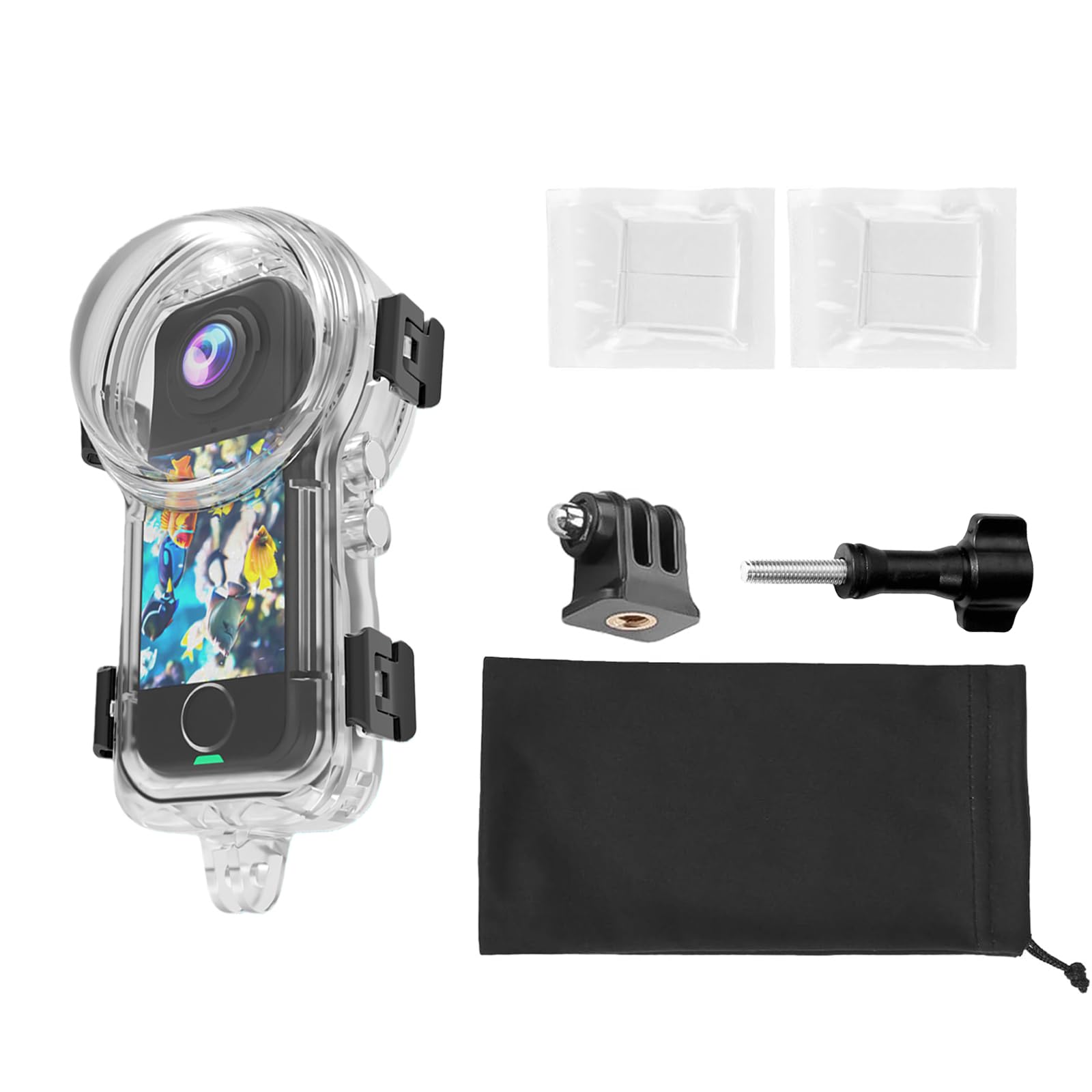 Insta 360 X4 Air - Funda de buceo invisible, carcasa de prevención de salpicaduras impermeable hasta 50 m (164 pies) para buceo submarino Insta360 X4 Air con accesorios de soporte