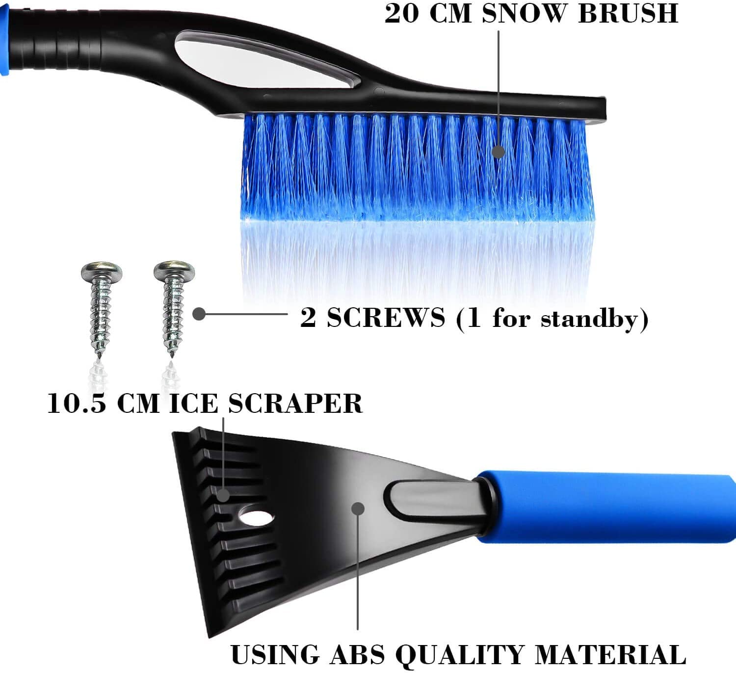 Skrobaczka do lodu i szczotka do śniegu 2w1 z antypoślizgowym uchwytem miękkim Car Windscreen Cleaner Snow Remover i De-icer DIY Tool