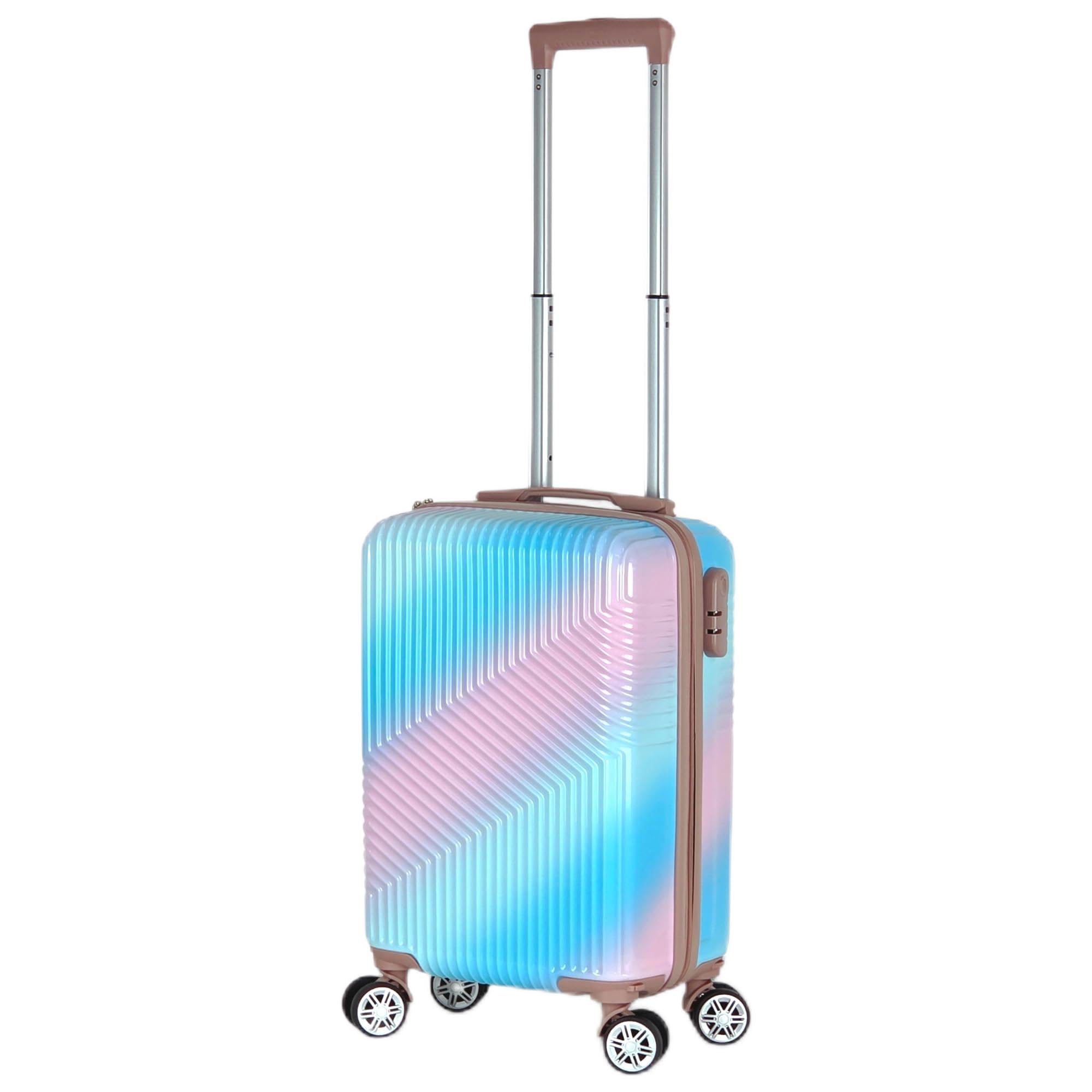 Trolley 10 kg Valigia Rigida Bagaglio a Mano 52x34x20 cm 4 Ruote Doppie Rimovibili Girevoli 360° Guscio in ABS Leggero e Resistente Unisex per Viaggi in Famiglia e Lavoro Offerta Mod.1186 (Fantasia 2)