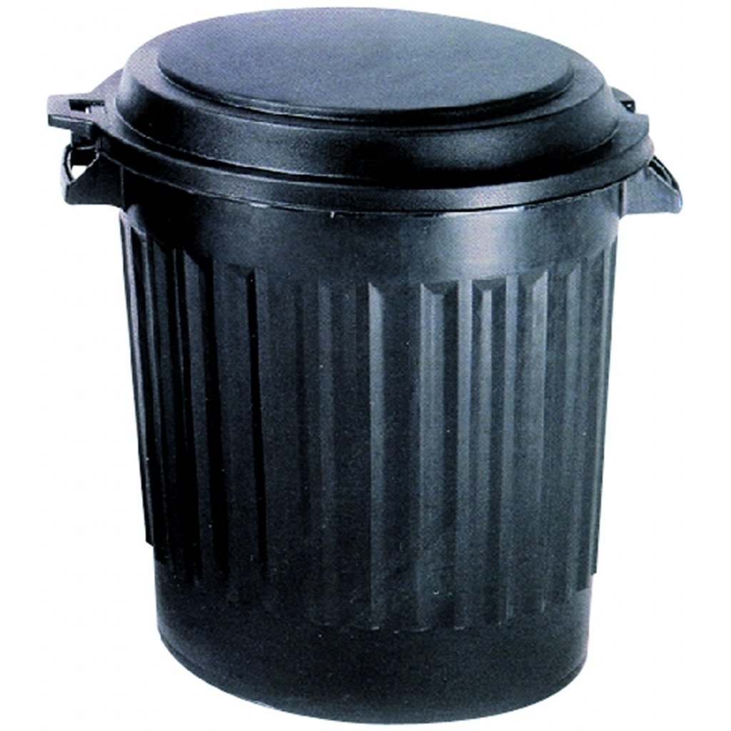 Acan Tradineur Poubelle Industrielle 51 Litres - Plastique Noir Avec Poignées Métal - Fabriquée En Espagne