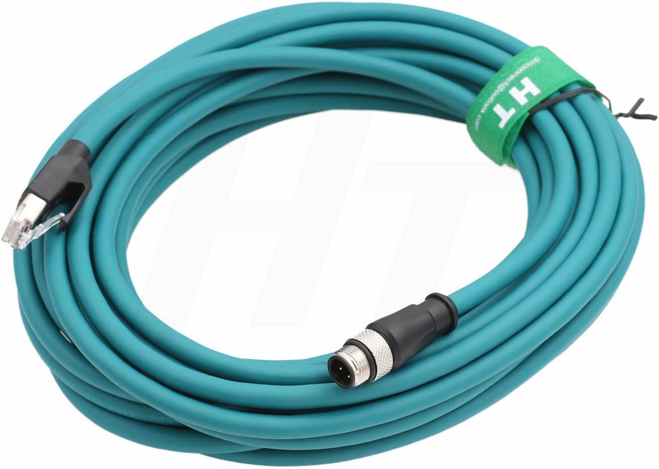 Ethernet M12 4 Pin D-Coded RJ45 CAT5e Cable for Datalogic Scanner Matrix 120 210N 300N 410N 450 DS2100N DS2400N DS5110 Vision System Profinet Network Power Sensor Camera 20m