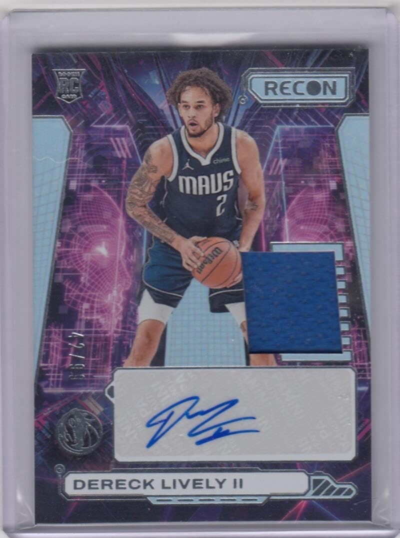 Basketball Trading Card 2023-24 Panini Recon Rookie Jersey Autographs #2 Dereck Lively II NM Near Mint MEM Auto 42/99 Mavericks