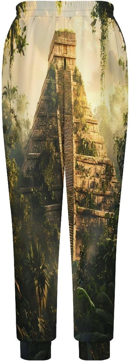 Mayan Pyramid Men's Pants Athletic Workout Sweatpants Jogger Casual Pant for Sports Home