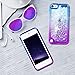 iPod Touch 7 Case, iPod Touch 5 6 Case, Ruky Quicksand Series Glitter Flowing Liquid Floating Bling Diamond Flexible TPU Girls Women Cute Case for iPod Touch 5th 6th 7th Generation Case (Blue Purple)