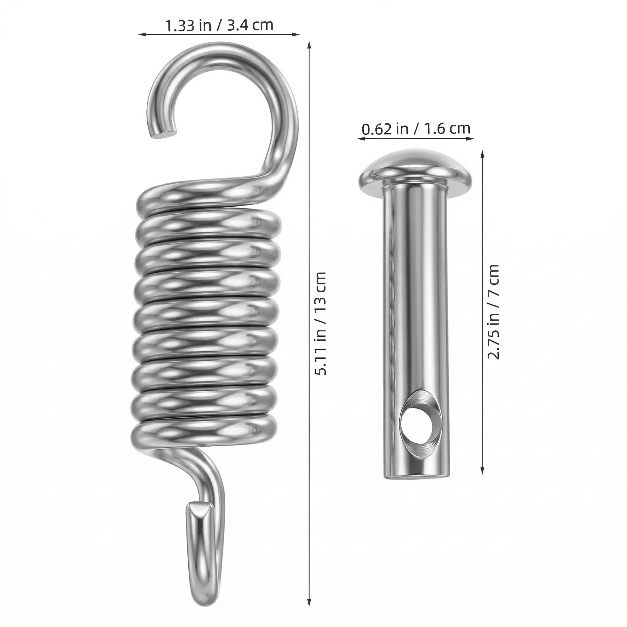 DOITOOL Crochets Robustes pour Balançoire Ressort D'extension Chaise œufs φ16 X 70 Broches φ6,5 X φ34 X 130 Mm