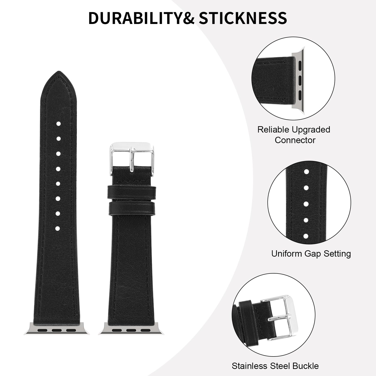 Correas de piel auténtica italiana resistentes al desgaste compatibles con Apple Watch Band de 38 mm, 41 mm, 40 mm, 42 mm, 44 mm, 45 mm, 46 mm, 49 mm, correa de reloj de cuero suave resistente al