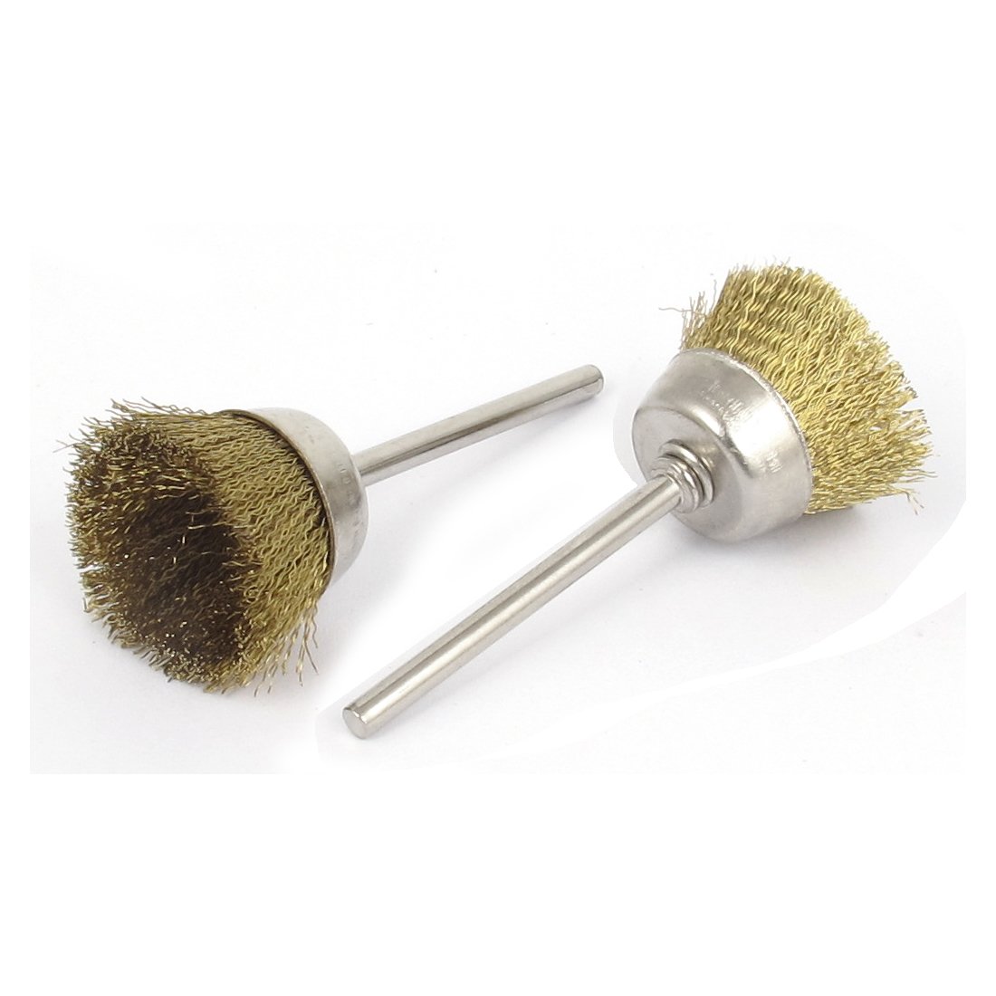 Aexit 25mm Dia Wire Wheels & Brushes Gold Tone Brass Wire Polishing Brushes Jewelry Cleaning Buffing Wheel Power Brus Tools 4pcs