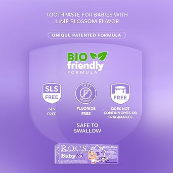 ROCS ROCS BABY 0-3 YEARS FLUORIDE-FREE BABY TOOTHPASTE - LINDEN EXTRACT - 45g