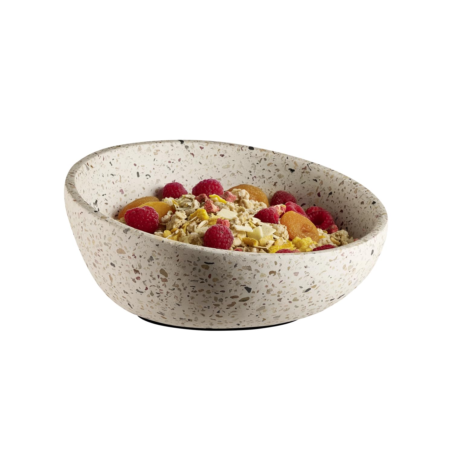 APS 30080 Coupe décorative/corbeille à fruits TERRAZZO - béton, Ø 22 cm, H : 6/10,5 cm, 1,1 litre, aspect terrazzo