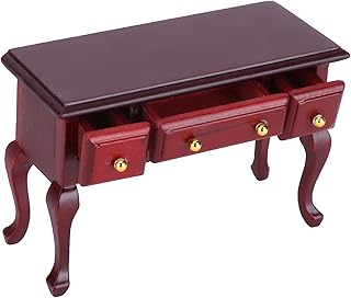 Mini Wooden Dollhouse Table DIY Miniature Dollhouse Desk Furnishings Accessories Doll House