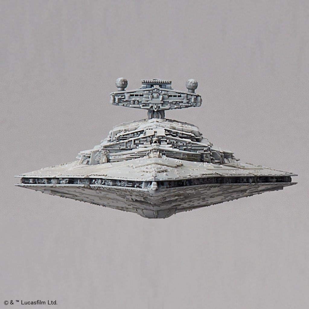 Revell (Bandai original) 01207 Star Wars Death Star II 1:2700000 Scale/Star Destroyer 1:14500 Scale Unbuilt/Pre-coloured/Clip-Together (Non-Glue) Plastic Model Kits with Display Stands