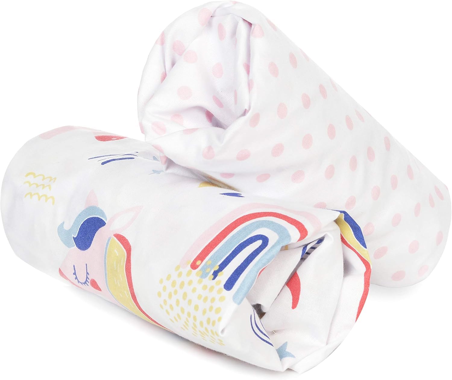 Flyideas 2-Piece Bedding Set for Cots and Cribs – 2 Cotton Fitted Sheets, 140x70 cm – Hypoallergenic, Soft, Breathable Baby Cot Sheets