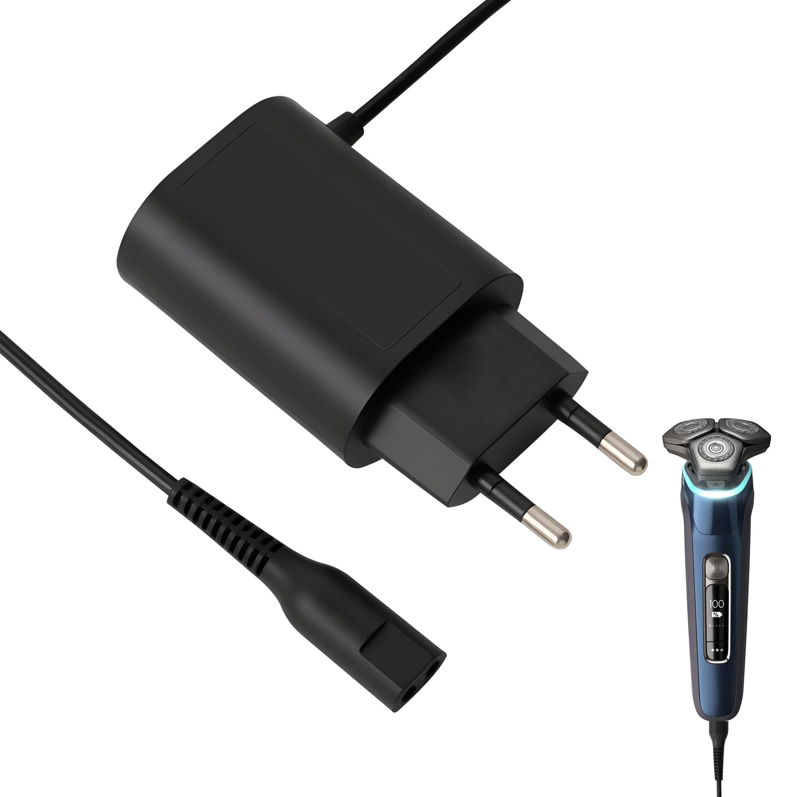 12V 400mA Caricatore per Braun Rasoio, Caricatore Adattatore di Alimentazione per Rasoio Braun Series 9 8 7 6 5 3 1 Caricabatterie Compatibile con Tagliacapelli Braun, Cavo di Ricarica di Ricambio