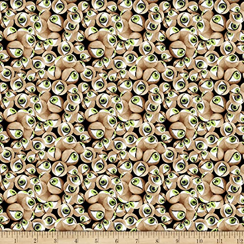 Hocus Pocus Halloween Eyeballs Green, Quilting Fabric by the Yard