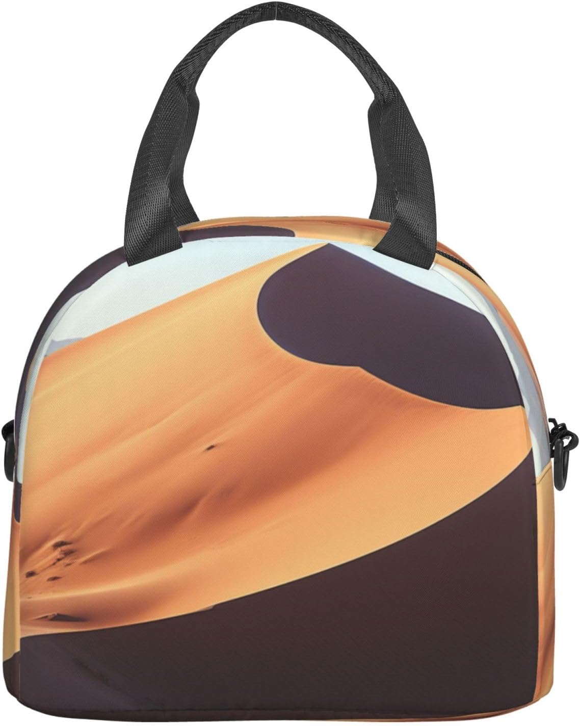 Sand Dunes Print Reusable Lunch Bag Insulated Lunch Boxes for Office Work Picnic Tote Bag Adjustable
