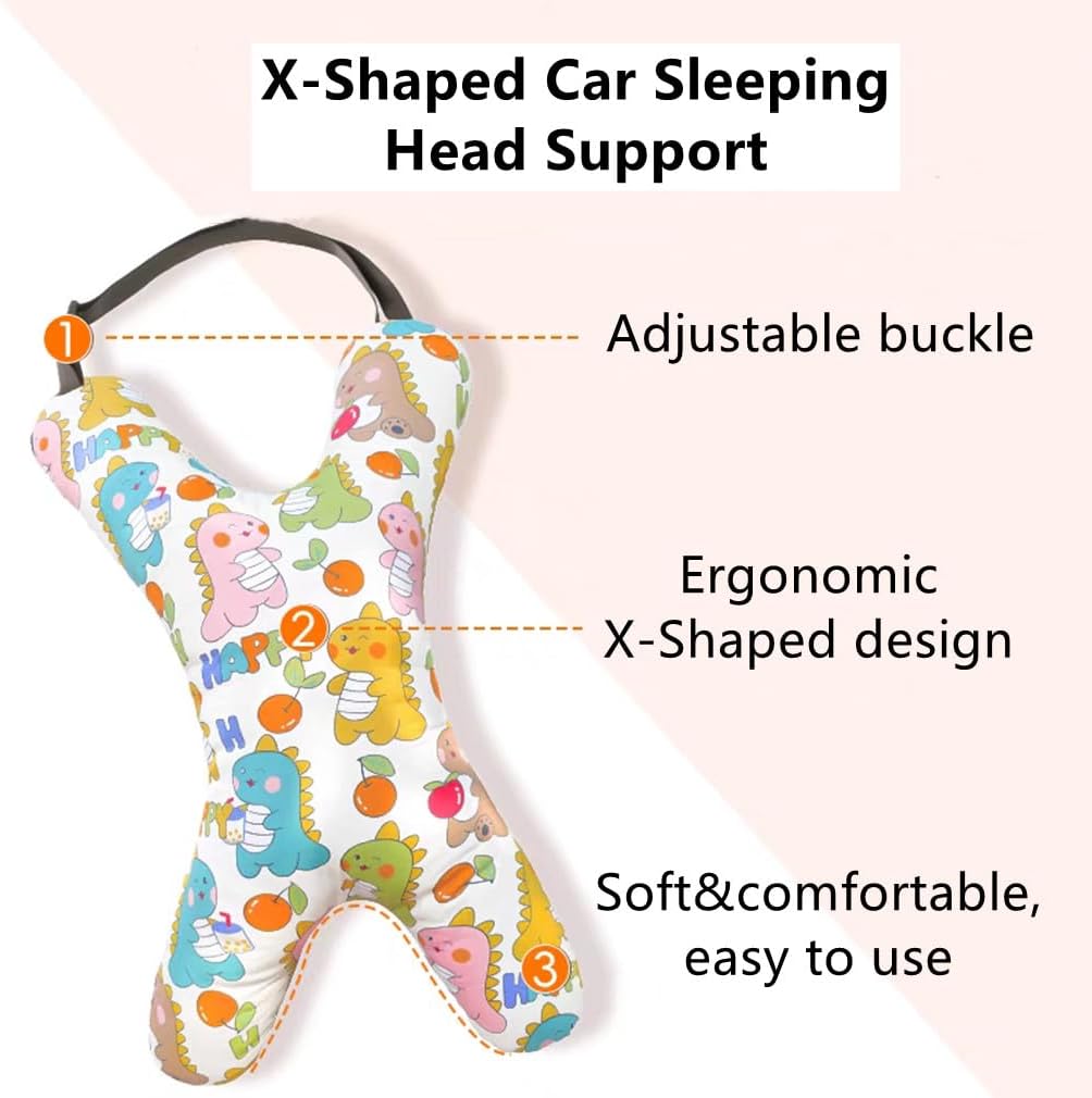 Car Travel Pillow for Kids Adults X-Shaped Car Sleeping Head Support Soft Neck Pillow Head and Body Support Travel Pillow Cushion for Car Seat Pillow Car Aircraft Travel Pillow Headrest for Road Trips image 4