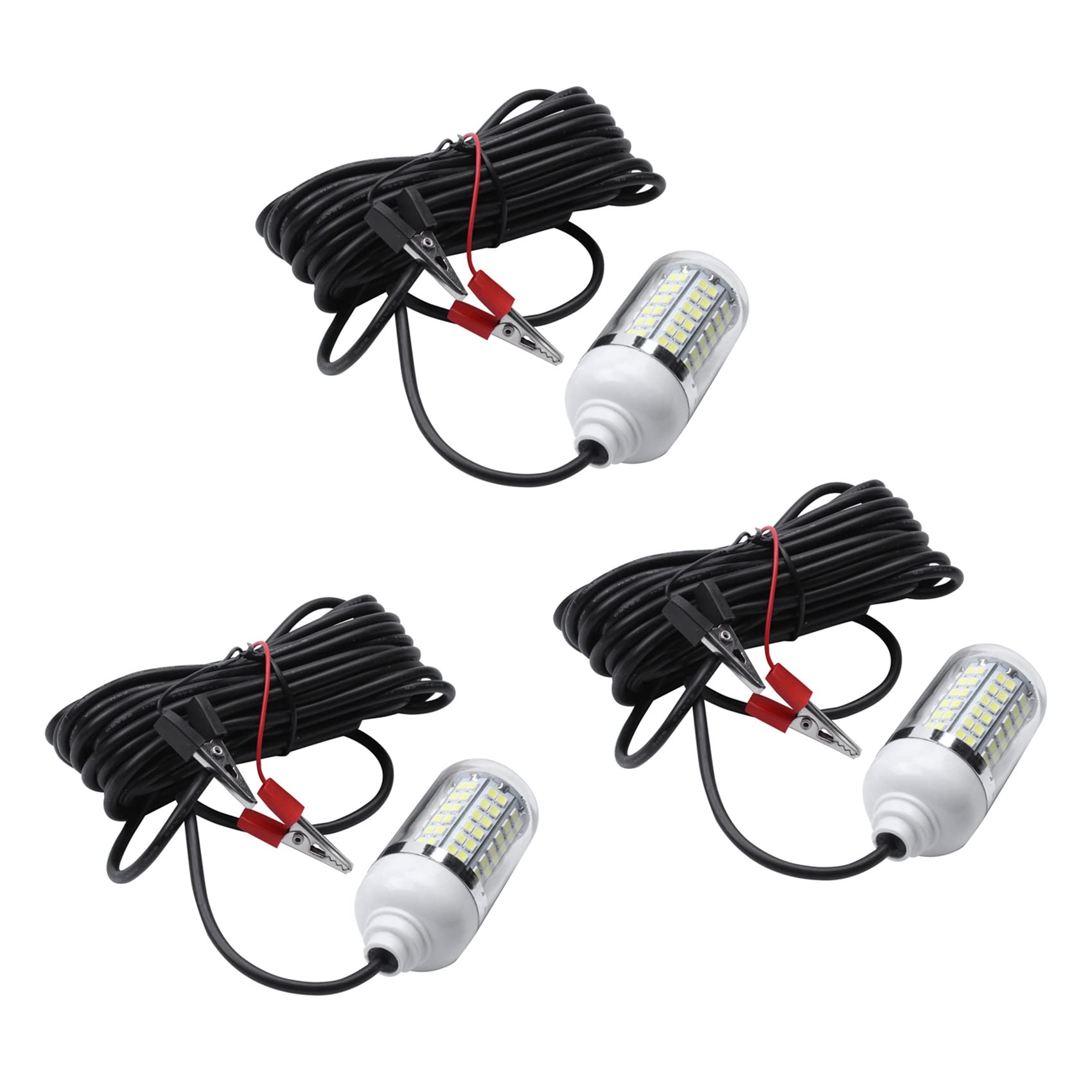 rieder 3 x 12 V, 15 W, światło wędkarskie, 108 sztuk, 2835 LED, podwodne wędkowanie, przynęty do ryb, przyciągająca kałamarnicę (+ białe światło)