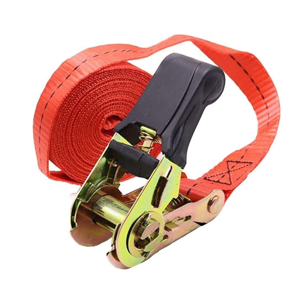 Cinghie di ancoraggio a cricchetto Larghezza 1 pollice Tiro di sicurezza 800 kg 4 set Cinghie di tensionamento rosse Cinghie di ancoraggio per tour a guida autonoma Cinture di fissaggio per il trasp