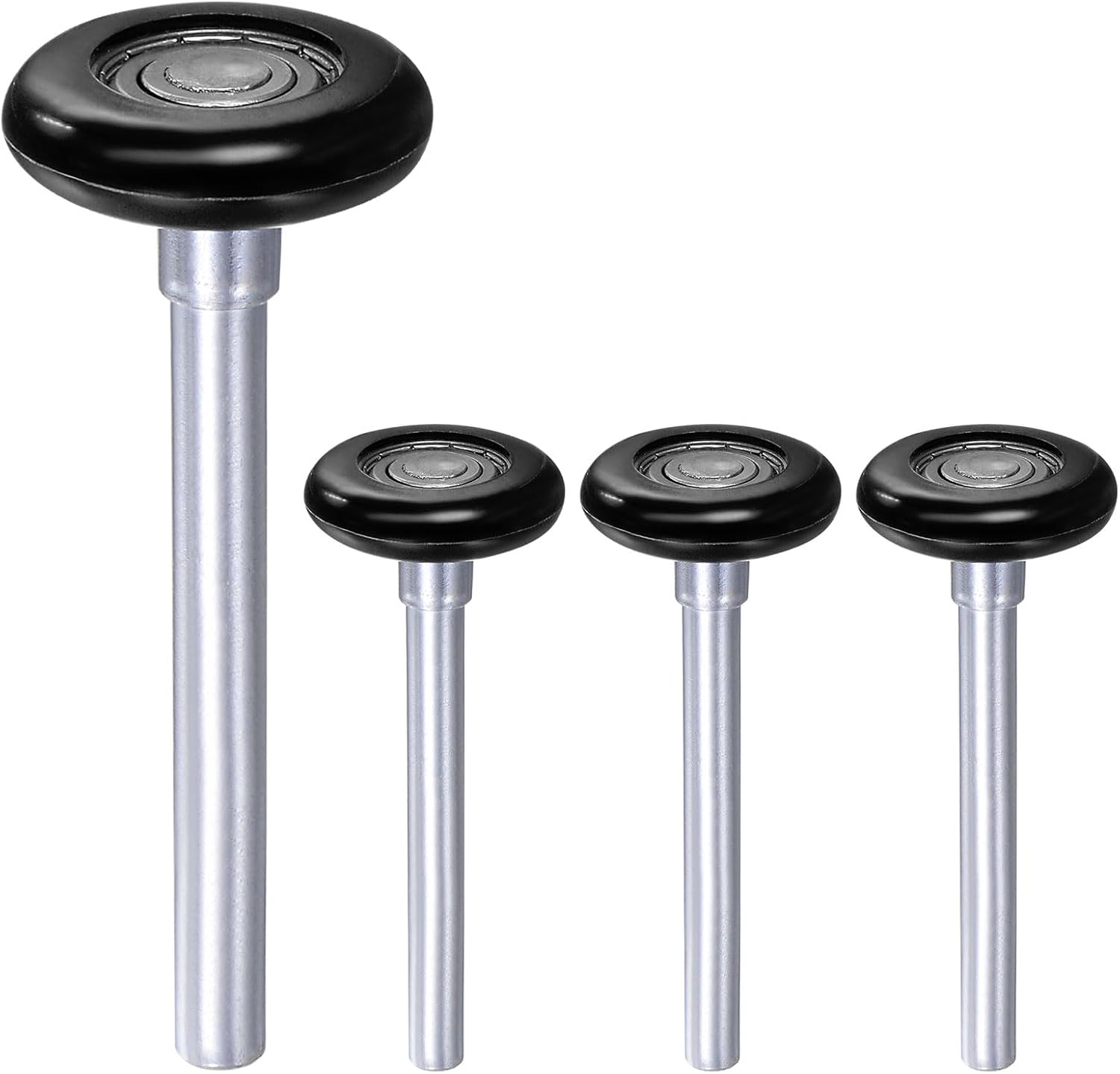 uxcell 8pcs 1.8" Black Nylon Garage Door Rollers for 2" Garage Track, 4.25" Long Stem Quiet Garage Door Wheels, 8 Ball Bearings, Black