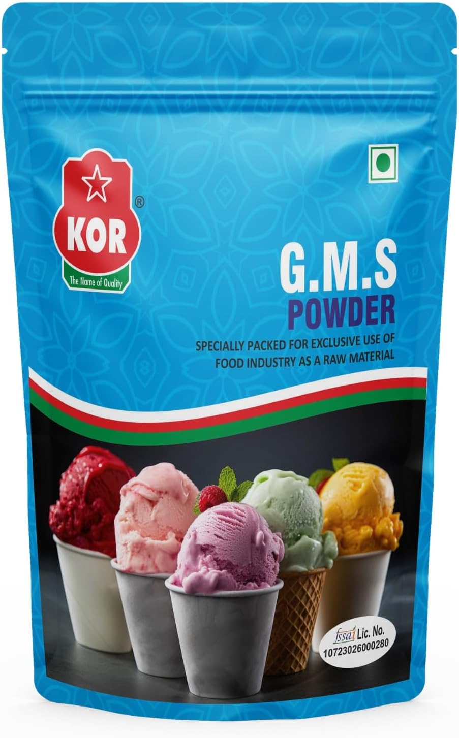 KOR GMS Powder For Ice Cream, 800g (Glycerol Monostearate)/Food Grade Improves Cake Texture, Bread Softness & Ice Cream Stability/Soft, Smooth and Creamy/Raising Ingredient Powder