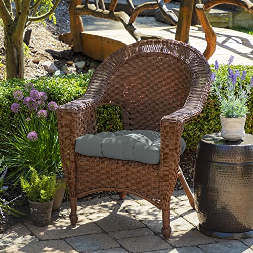 Image of Arden Selections Rocking Chair Cushion, 21 x 21, Rain-Proof, Fade Resistant, Cushion for Rocking and Outdoor Chairs 18 x 20, Stone Grey Leala (Pack of 4)