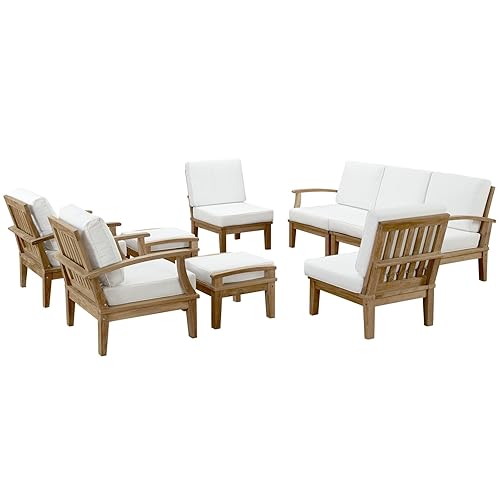 Modway Marina Premium Grade A Teak Wood 9-Piece Outdoor Patio