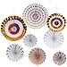 Produktbild Amasawa 8 Stück Hängende Papierfächer,Dekoration Papier,Silber Papier Handtuch Fan Zentrum Girlande Stoff Hochzeit Abschluss Aktivität Party Dekoration