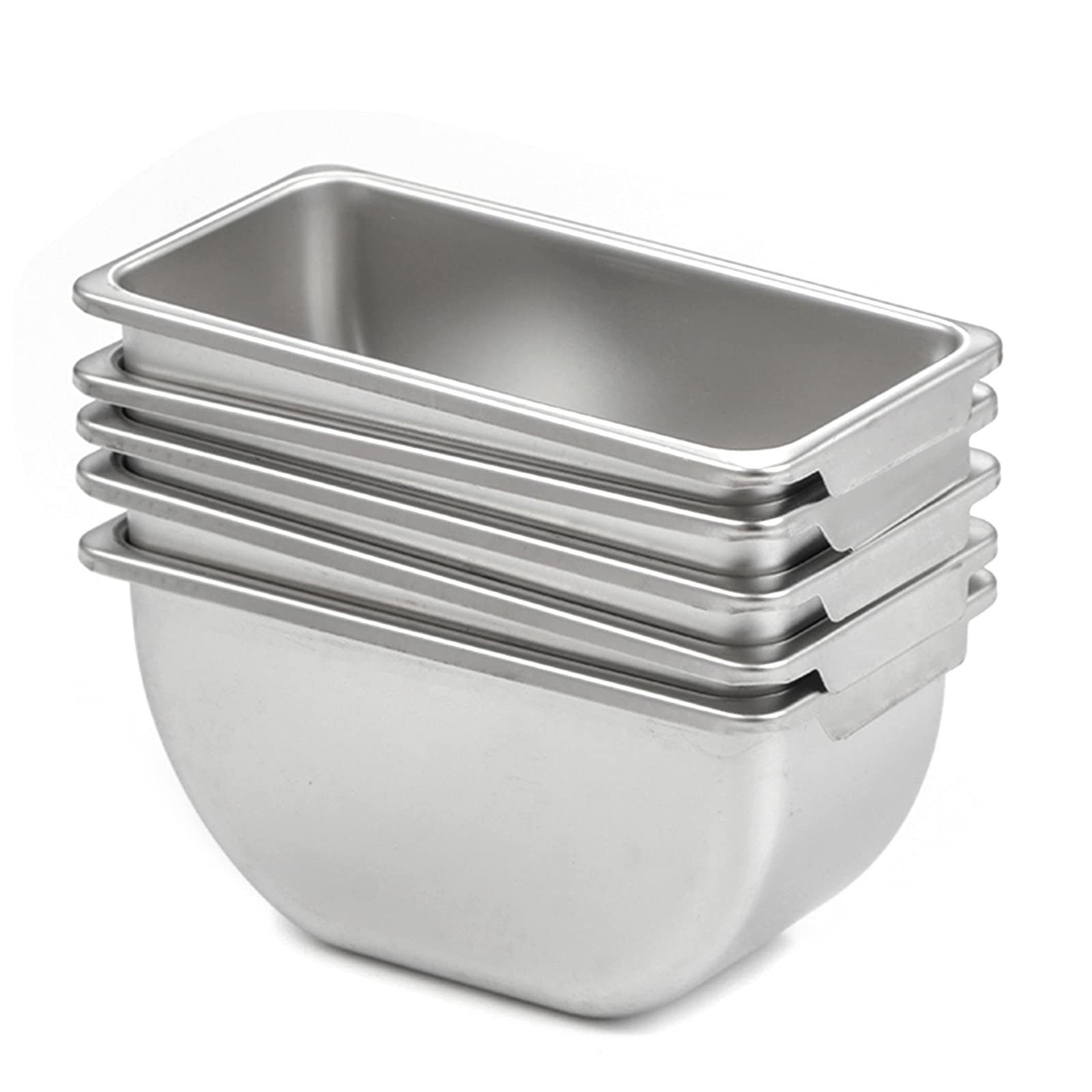 Récipient à Ingrédients En Acier Inox 304 - 5 Compartiments Amovibles Avec Grilles - Couvercle Rabattable - Pour Pizza, Épices, Fruits - 38 X 15 X 9 Cm