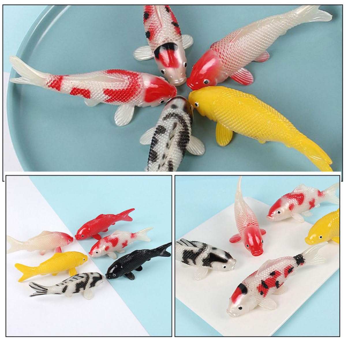 Operitacx 24 Stück Realistische Künstliche Koi Fischfigur aus PVC für