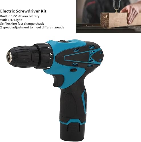 Miniatura 3 de Taladro de destornillador inalámbrico, juego de herramientas de taladro eléctrico de batería de litio de 12 V, destornillador inalámbrico recargable