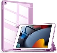 Vista 1 de VIKESI - Funda para iPad de 9ª / 8ª / 7ª generación de 10.2 pulgadas (lanzada en 2021/2020/2019), parte trasera transparente, cubierta de marco