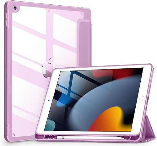 Miniatura 1 de VIKESI Funda para iPad de 9  8  7 generación de 10.2 pulgadas (versión 202120202019), parte trasera transparente, funda de marco de TPU a prueba de