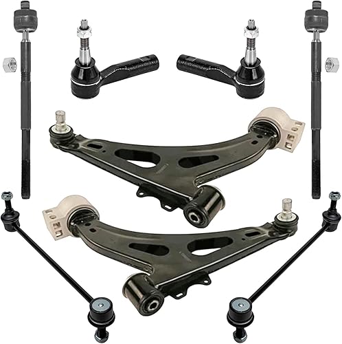 Miniatura 197 de Detroit Axle - Kit de suspensión frontal de 8 piezas para Chevy Aveo Aveo5 Pontiac G3 Wave Wave5 Suzuki Swift+ 2 brazos de control inferiores con