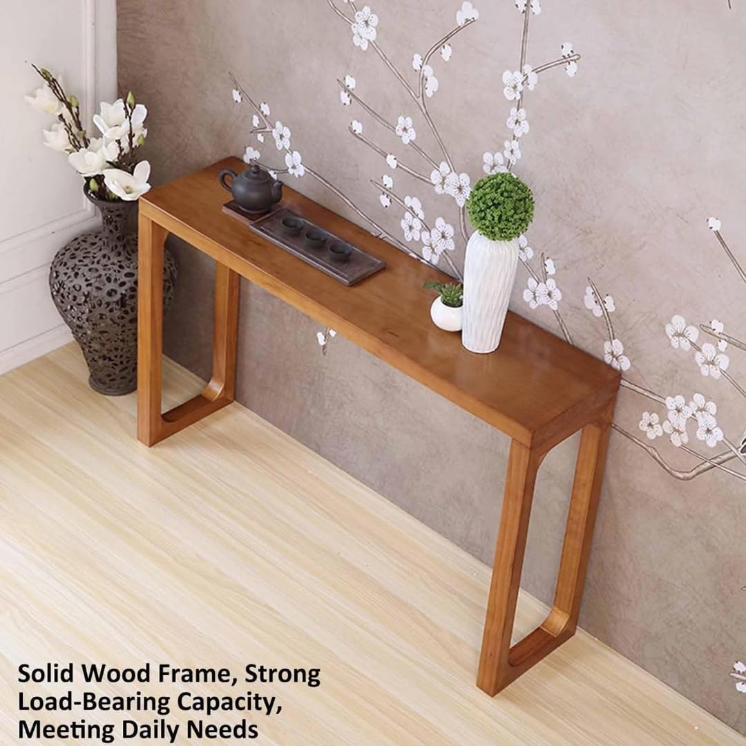 Jdav Modern Console Table, Solid Wood, 120 cm Length, 85 cm Height, Brown (100 * 30 * 85) 1