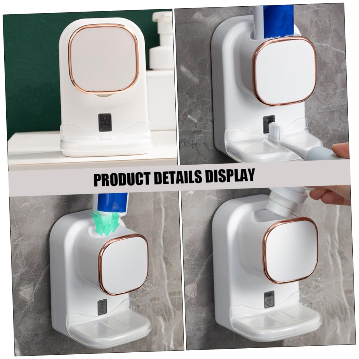 TOPBATHY Distributeur De Dentifrice Électrique Mural Presse-tube Automatique Pour Salle De Bain Support Pour Dentifrice Avec Capteur
