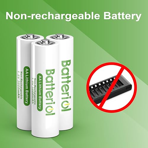 Miniatura 5 de Baterías de litio AA, baterías dobles A de 3000 mAh 1.5 V de larga duración para cámara Blink, linterna, timbre de video, relojes, control remoto,