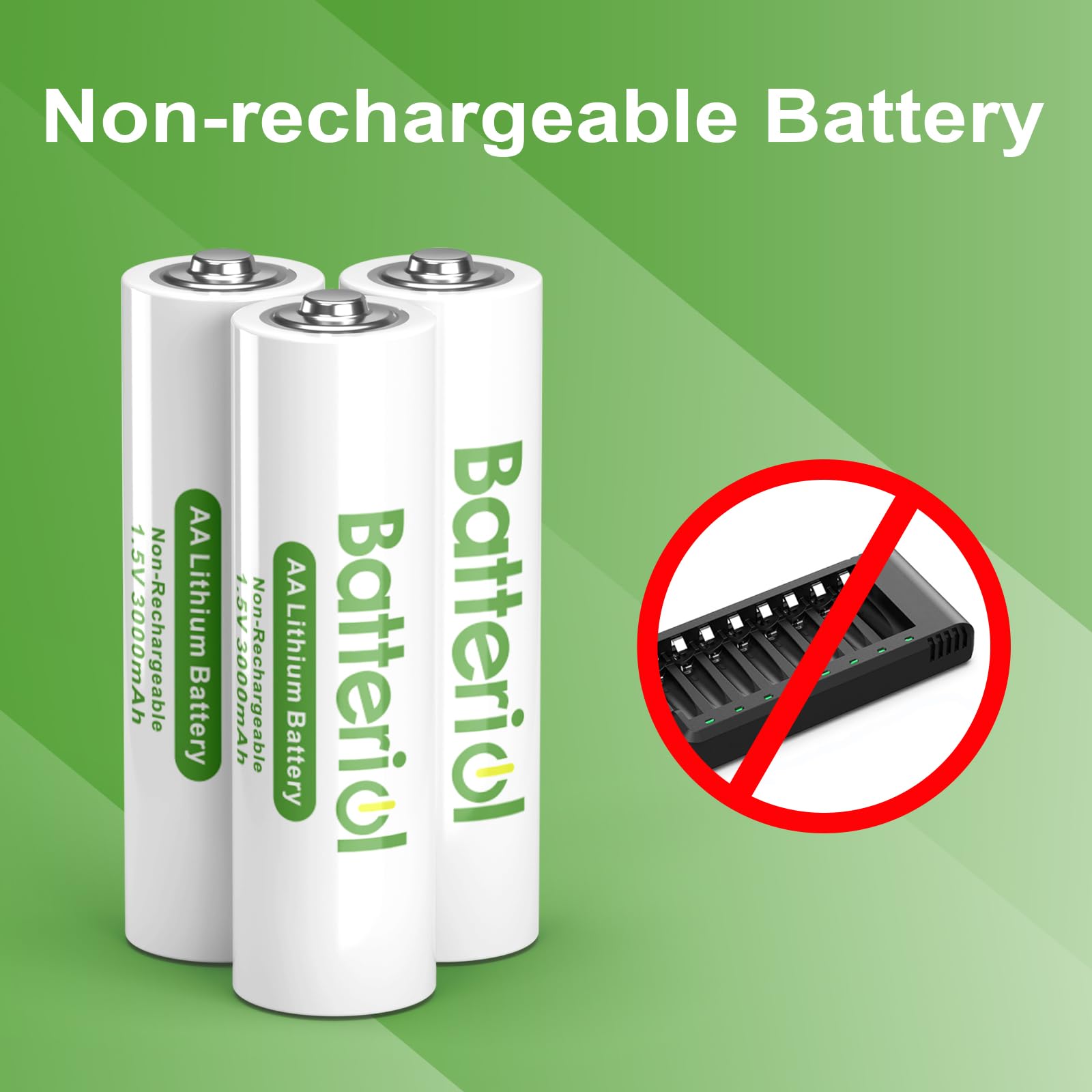 Batería de litio de doble A, 3000 mAh, 1,5 V, de larga duración, para cámara intermitente, linterna, timbre de vídeo, juguete, mando a distancia, no recargable (AA 4P)