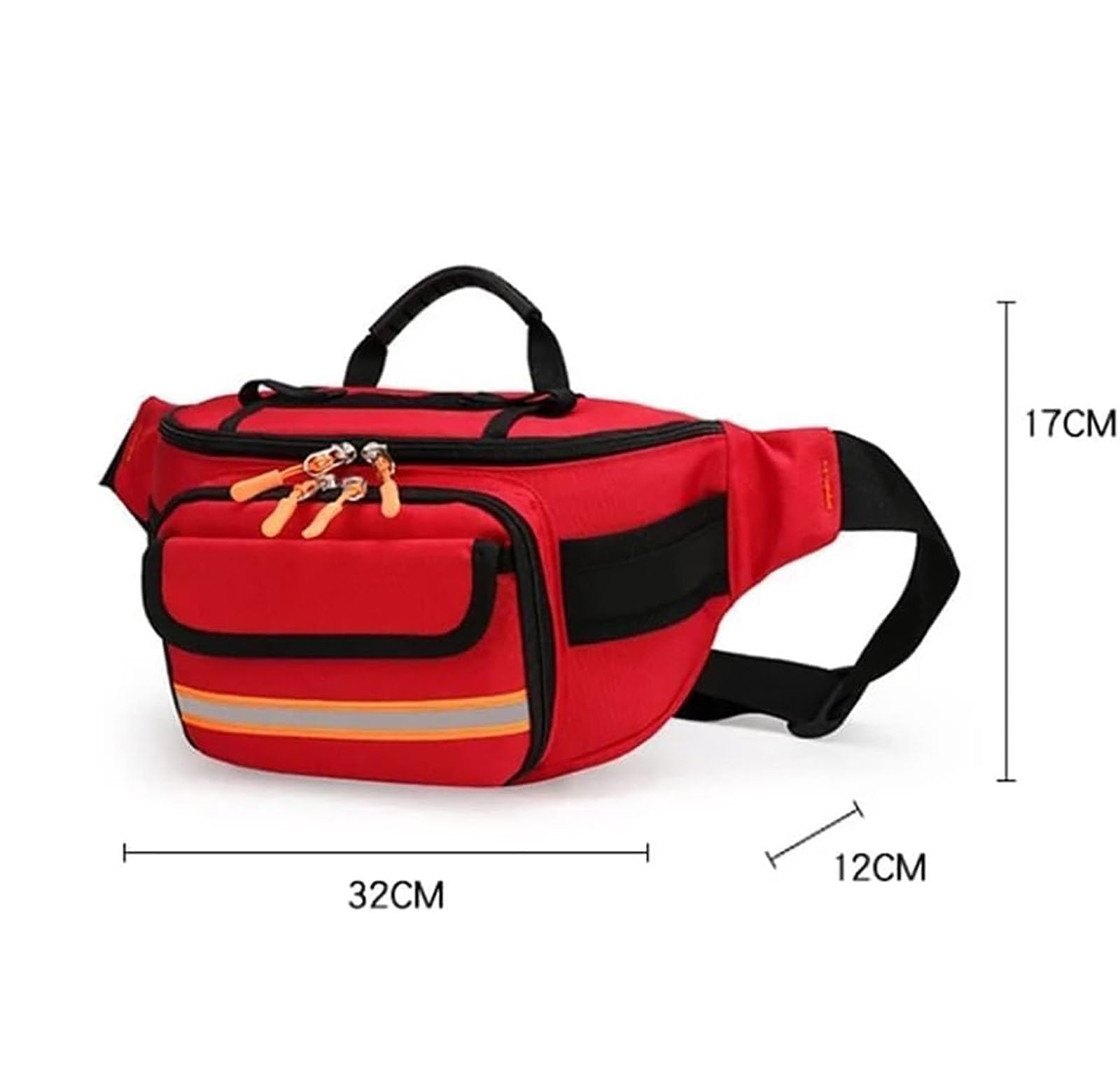 Riñonera portátil de primeros auxilios, bolsa de primeros auxilios, bolsa vacía para primeros auxilios, bolsa compacta de medicina de supervivencia, para el coche, el hogar, la oficina(Black)