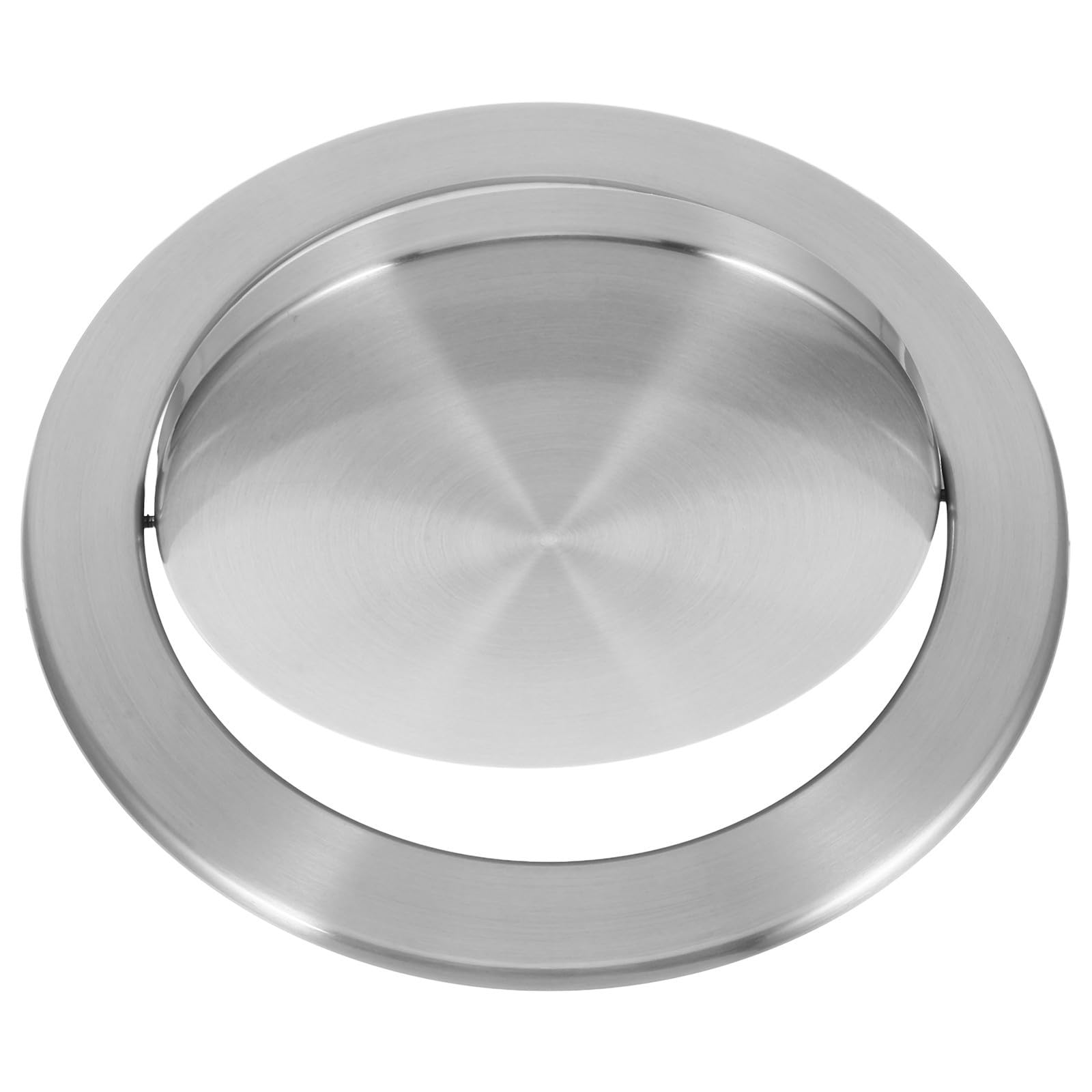 POPETPOP Coperchio Pattumiera Incassato in Acciaio Inox, Argento, Rotondo