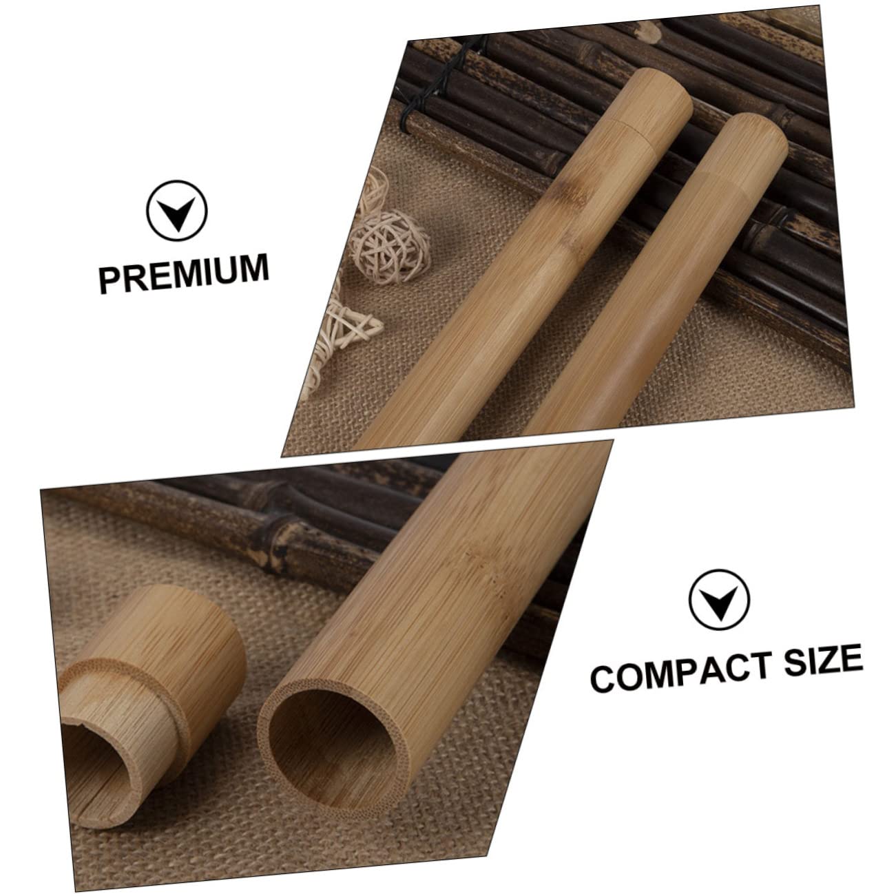 3 Set Custodia Per Spazzolino Da Denti in Bambù Toothbrush Holder Custodia Spazzolino Viaggiare Titolare Porta Di Spazzolino Da Denti Organizzatore Di Spazzolino Da Denti 2 Pezzi*3