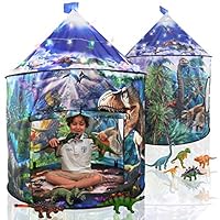 LimitlessFunN Dinosaur Pop Up Kids Play Tent | Includes Star Lights & Carrying Case |, Children Indoor Castle Playhouse for Boys, Toddlers, 41\" D x 41\" W x 53\" H