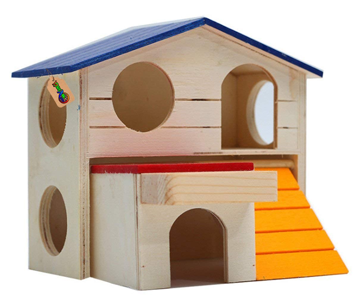DreamAuro 2 Stories Wooden Pet House/Villa with Ladder, Food Shelf and Platform (Multicolor) (B07WZMK5K3) Amazon Price History, Amazon Price Tracker