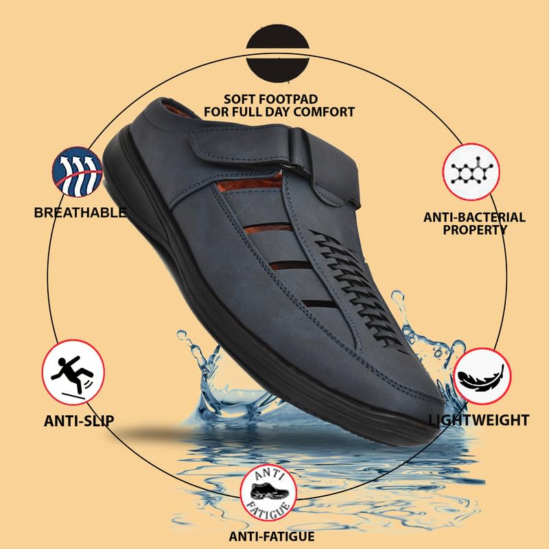 Image of Restroad Men's Synthetic Leather Sandals