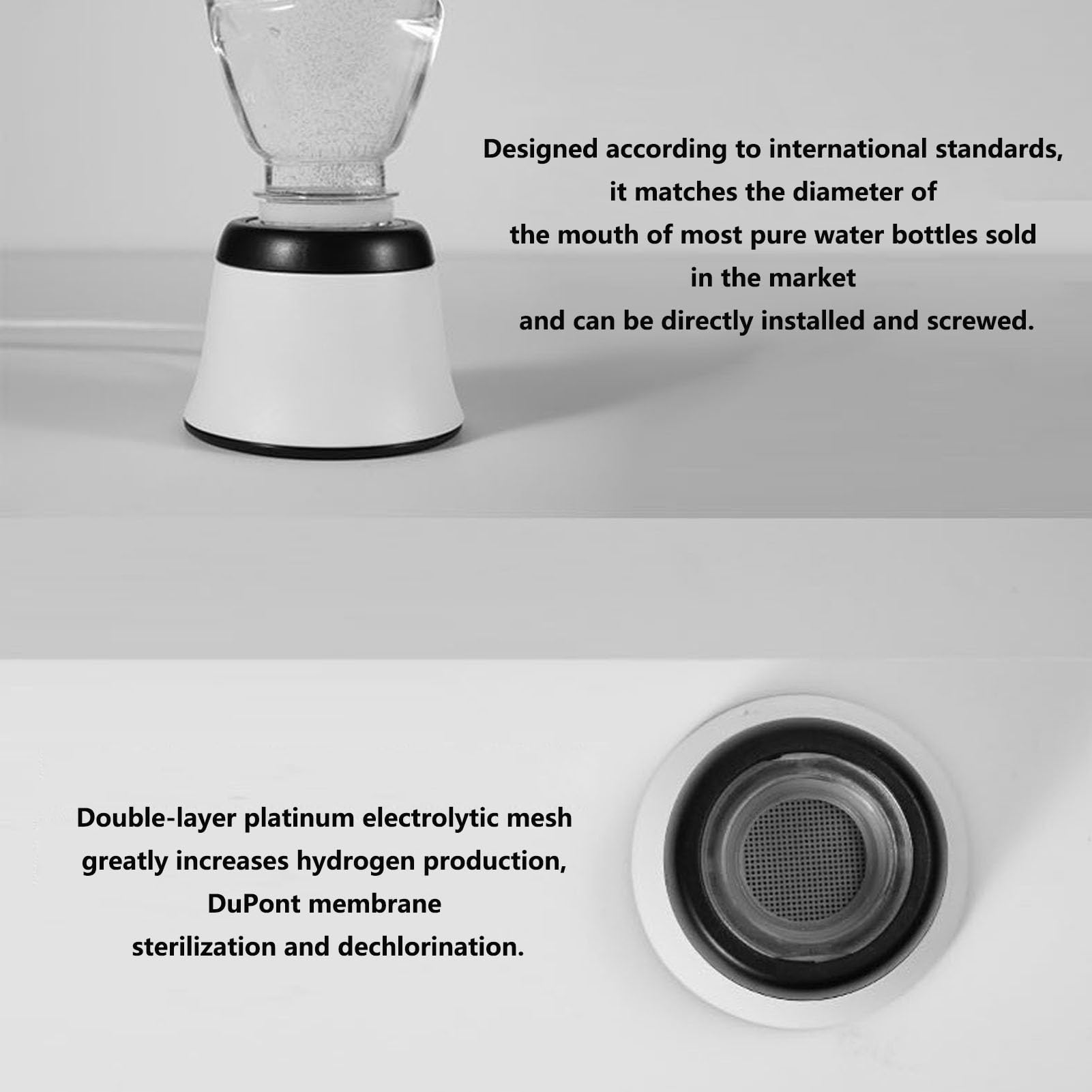 PAHION Máquina Portátil De Agua Rica En Hidrógeno Generador De Agua Rica En Hidrógeno Molecular Tecnología Avanzada SPE Y PEM 3 Minutos De Concentración De Hidrógeno Electrolítico 2000PPB