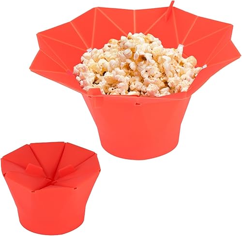Miniatura 6 de 2 unidades de palomitas de maíz para microondas, cuenco plegable para palomitas de maíz, máquina de hacer maíz de silicona, herramienta de cocina