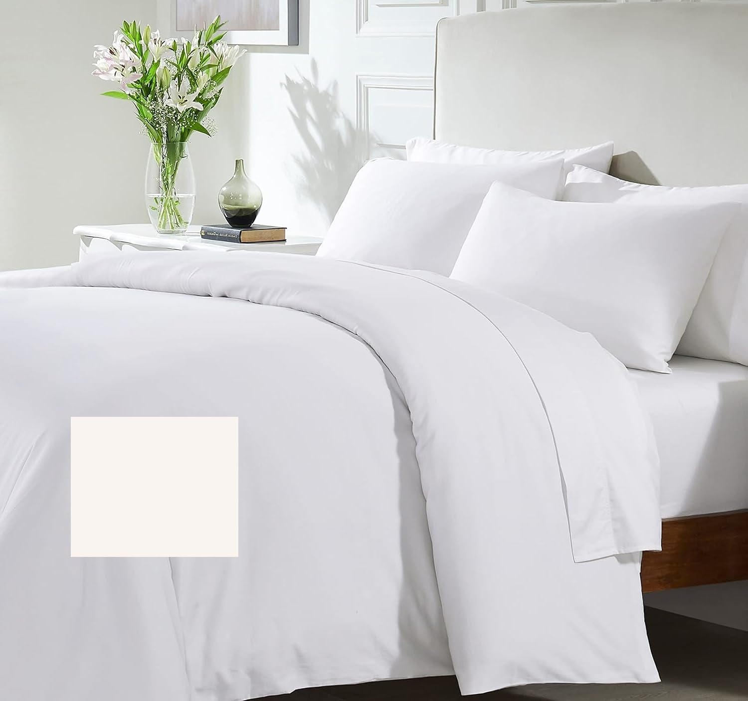 Bedtime Comforts Ltd EMPEROR BED SIZE DUVET QUILT COVER + 2 PILLOWCASES - CREAM (Duvet Cover Set Only)