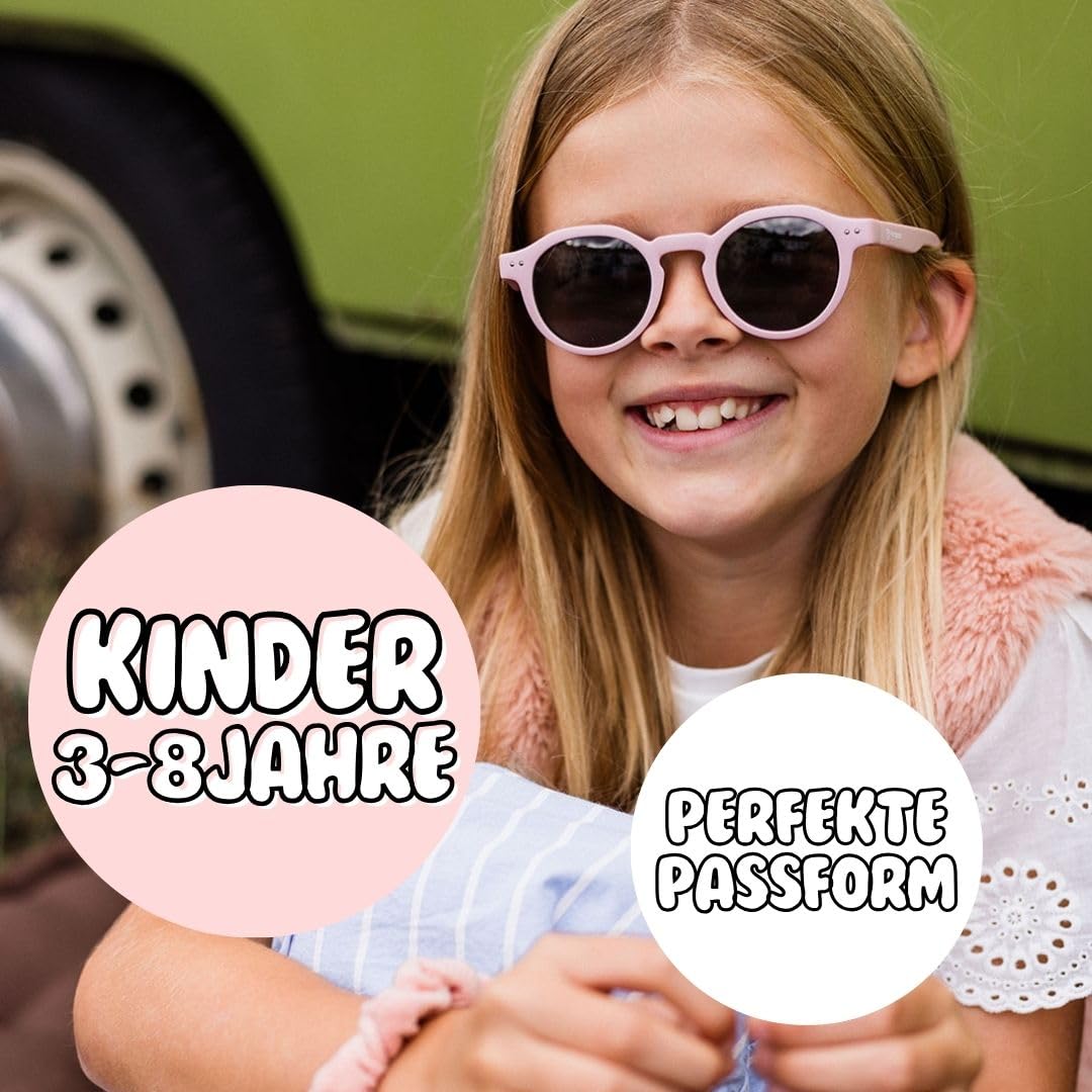 Kinder Sonnenbrille 3–8 Jahre – UV400 Schutz & polarisierte Gläser – Flexibel & bruchsicher – Rutschfeste Bügel – Leicht & stylisch für Jungen & Mädchen