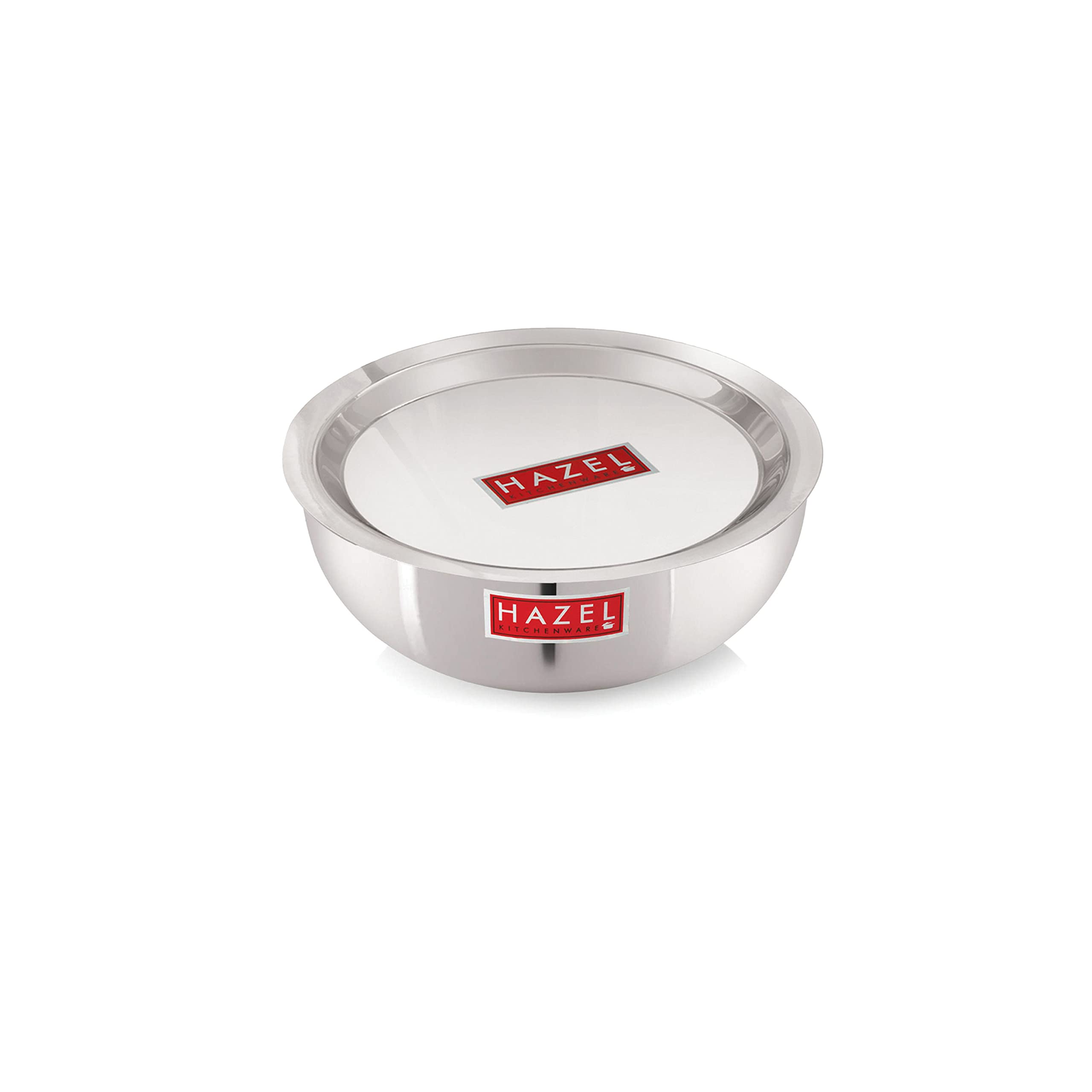 HAZEL Aluminium Kadai Without Handle | Kadhai with Cover | Tasra with Lid | Cookware Combo, 1000 ml